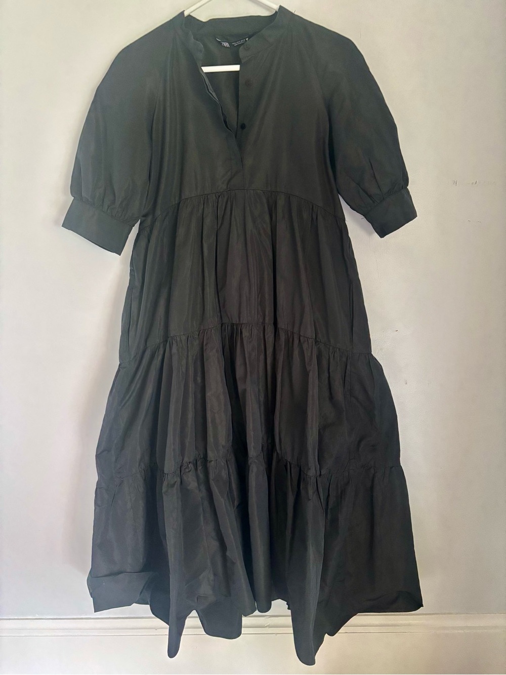 Zara Tiered Maxi Black Dress